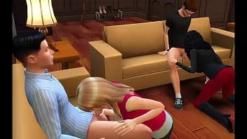 play Sims 4: milfs trocam filhos para uma competição de sexo oral