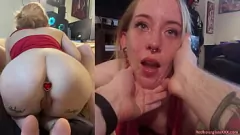 Odtwórz Gorąca rudowłosa nastolatka z dużym tyłkiem i tatuażami zostaje brutalnie wyruchana w dupę w amatorskiej scenie POV